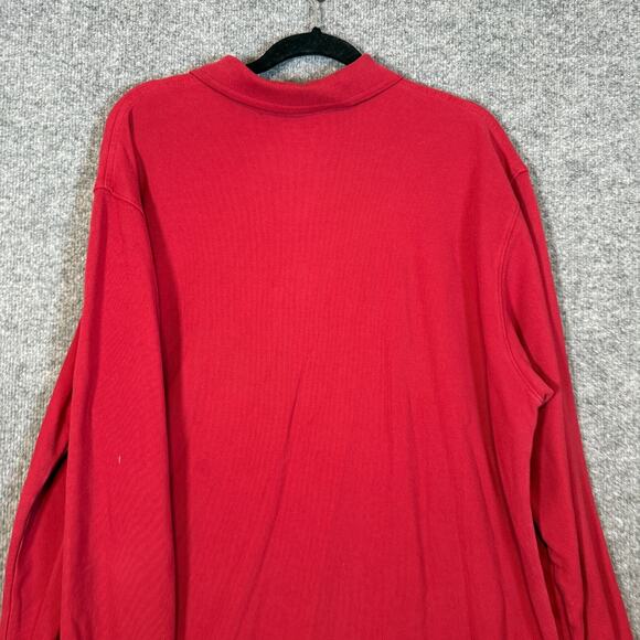 L.L Bean Shirt Mens XL Red Polo Shirt Long Sleeve Stretch Collare Casual - Picture 9 of 9